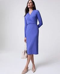 Ann Taylor Draped Knit Midi Sheath Dress Women's