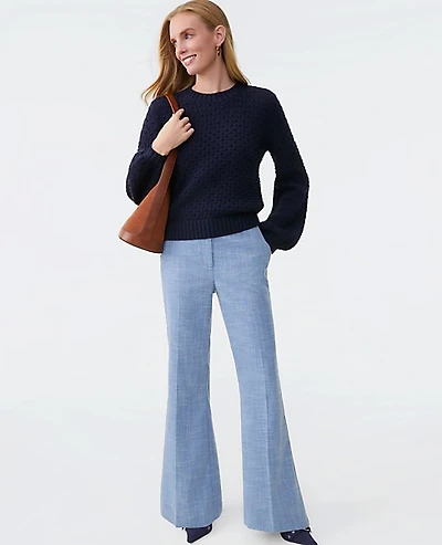 Ann Taylor The Margot Trouser Herringbone Mixed Blue Women's
