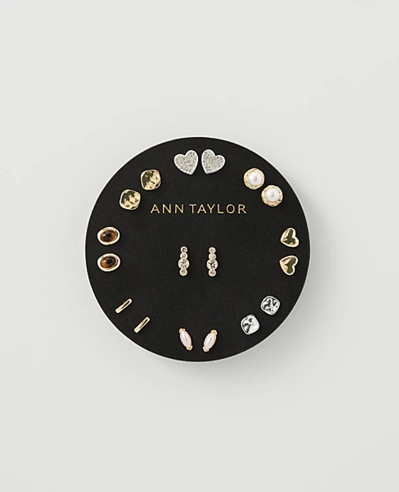 Ann Taylor Stud Earring Set Goldtone Women's