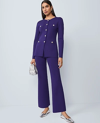 Ann Taylor The Petite Flare Sweater Pant Midnight Mulberry Women's