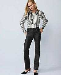 Ann Taylor The Petite Coated Perfect Straight Jean Black Women's