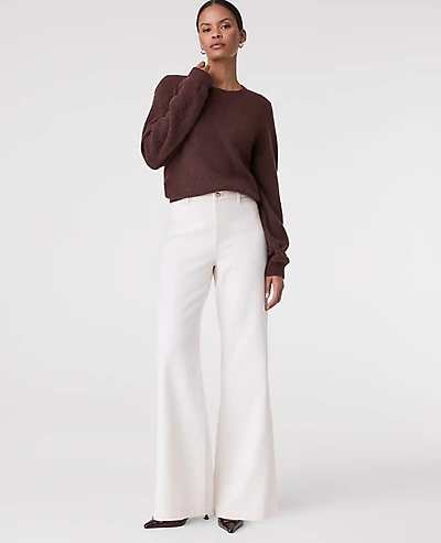 Ann Taylor The Wide-Leg Jean Ivory Women's