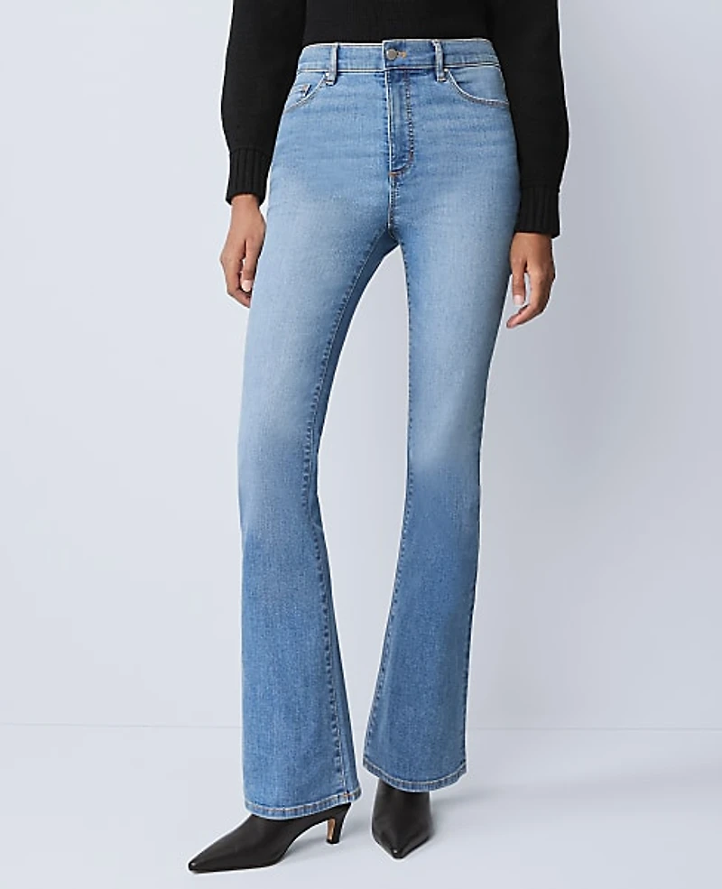 Ann Taylor The Petite Boot Jean — Curvy Fit Bright Mid Indigo Wash Women's