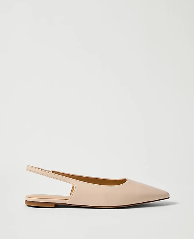 Ann Taylor Leather Slingback Flat Women's