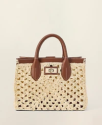 Ann Taylor Woven Straw Tote Natural Women's