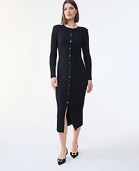 Ann Taylor Ribbed Button Sweater Dress Women's
