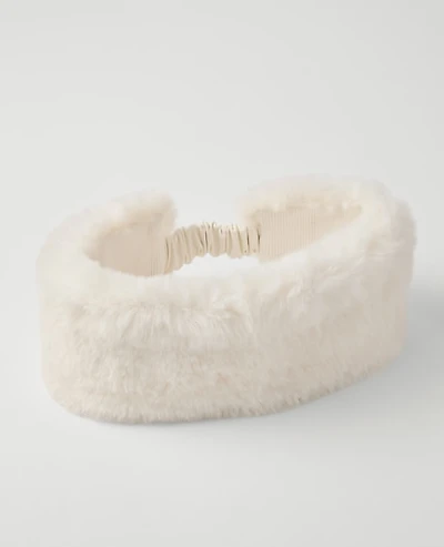 Ann Taylor Weekend Faux Fur Ear Warmer Winter White Women's