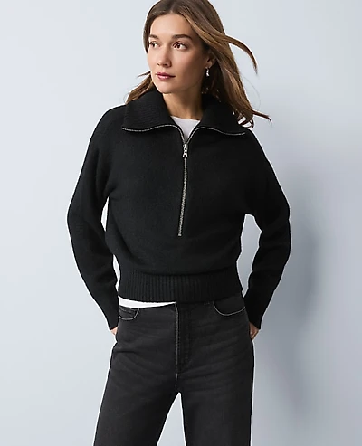 Ann Taylor Weekend Half-Zip Sweater Women's