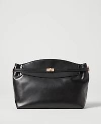 Ann Taylor Large Belted Clutch Handbag Black Women's