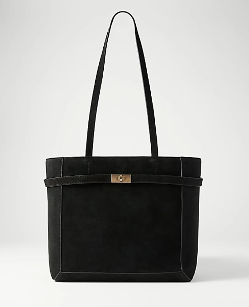 Ann Taylor Suede Belted Tote Women's