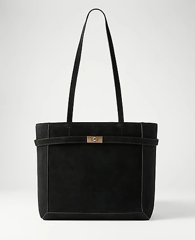 Ann Taylor Suede Belted Tote Women's
