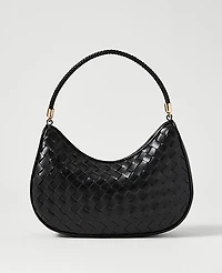 Ann Taylor Weekend Woven Shoulder Bag Black Women's