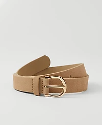 Ann Taylor Round Buckle Suede Belt Size XL Natural Tan Women's