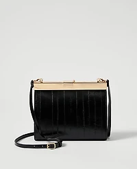 Ann Taylor Embossed Clutch Handbag Black Women's