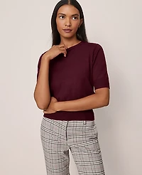Ann Taylor Wedge Sweater T-Shirt Size XS Poised Plum Women's
