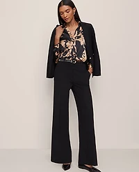 Ann Taylor The Wide-Leg Pant Ponte Black Women's