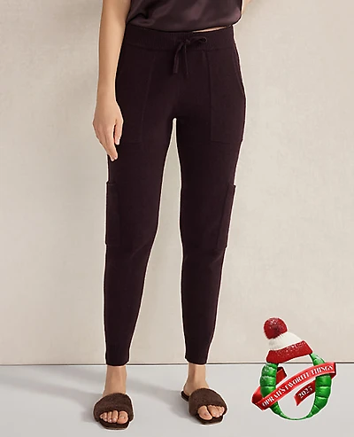Ann Taylor Haven Well Within Cashmere Cargo Joggers Holiday Cranberry Women's