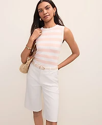 Ann Taylor Weekend Striped Pointelle Tank Top Women's