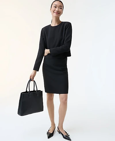 Ann Taylor The Petite Pocket Midi Skirt Fluid Crepe Women's