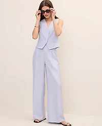Ann Taylor Pleated Wide-Leg Pant Deep Wisteria Women's