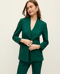 Ann Taylor The Collarless Blazer in Ponte Size 2 Shade Tree Women's