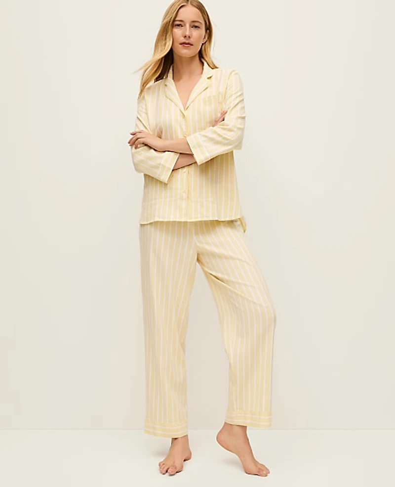 Ann Taylor Striped Pajama Set Fresh Pineapple Women's