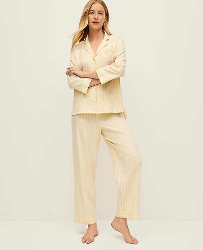 Ann Taylor Striped Pajama Set Fresh Pineapple Women's