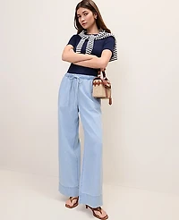 Ann Taylor The Relaxed Wide-Leg Jean Azure Light Wash Women's