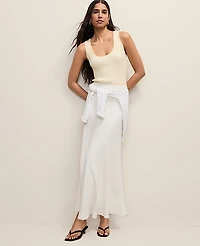 Ann Taylor Bias Flare Maxi Skirt Winter White Women's