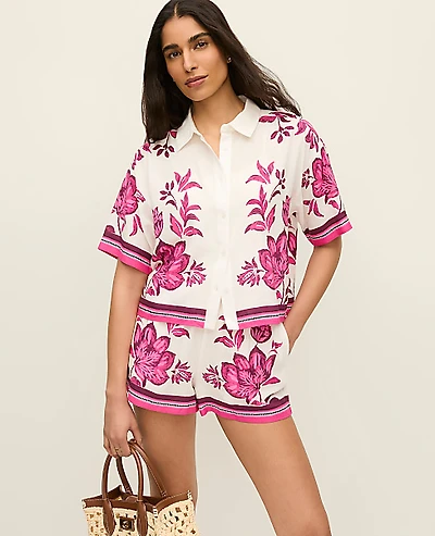 Ann Taylor Floral Two Piece Set Winter White Women's