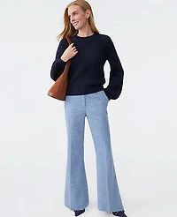 Ann Taylor The Petite Margot Trouser in Herringbone Size 10 Mixed Blue Herringbone Women's