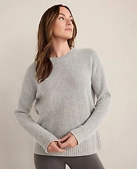 Ann Taylor Haven Well Within Cashmere Shaker Stitch Crewneck Sweater Twilight Sky Women's
