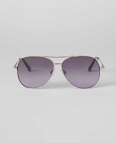 Ann Taylor Aviator Sunglasses Silvertone Women's