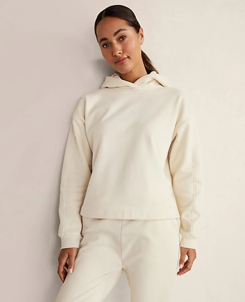 Ann Taylor Haven Well Within Cozy Fleece Hoodie Birch Women's