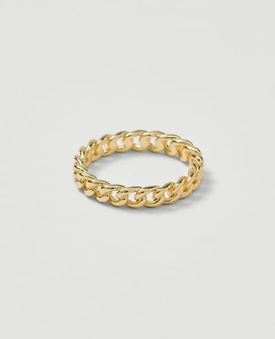 Ann Taylor Chain Link Ring Size 6 Goldtone Women's
