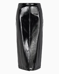 Patent leather pencil skirt