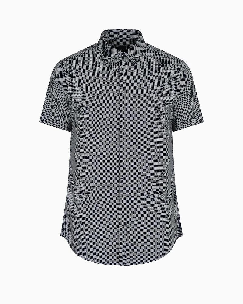 Slim fit shirt with short patterned sleeves