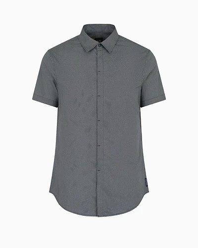Slim fit shirt with short patterned sleeves