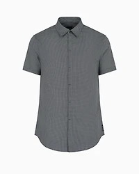 Slim fit shirt with short patterned sleeves