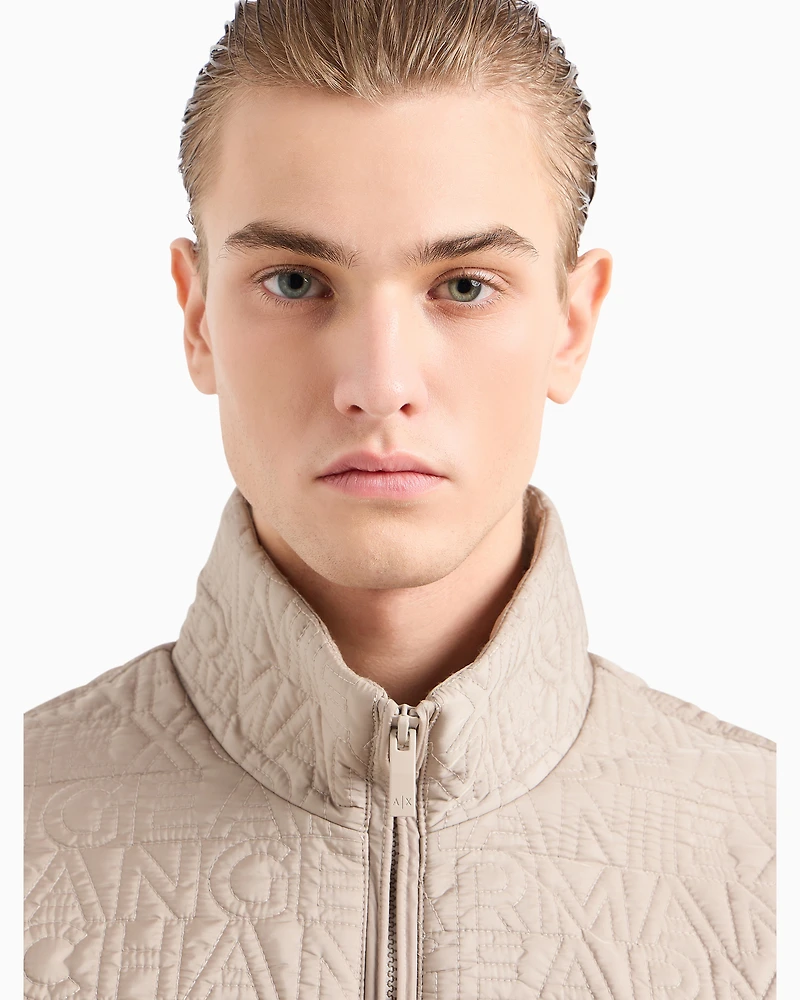 Jacket with allover embossed logo ASV fabric