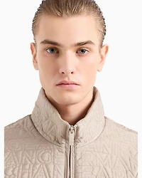 Jacket with allover embossed logo ASV fabric