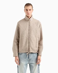 Jacket with allover embossed logo ASV fabric