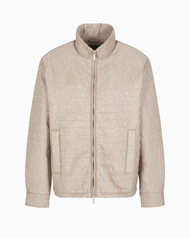 Jacket with allover embossed logo ASV fabric