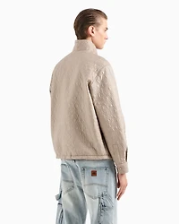 Jacket with allover embossed logo ASV fabric