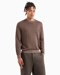 Geometric Jacquard Crewneck Sweater