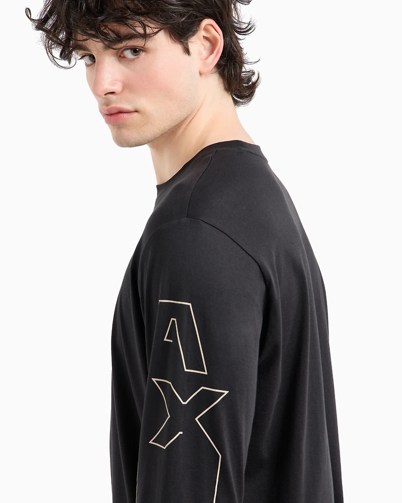 Pima Cotton Print Long Sleeve T-Shirt