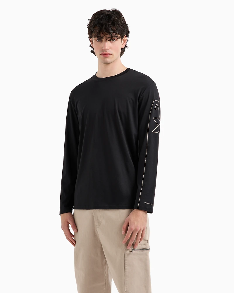 Pima Cotton Print Long Sleeve T-Shirt