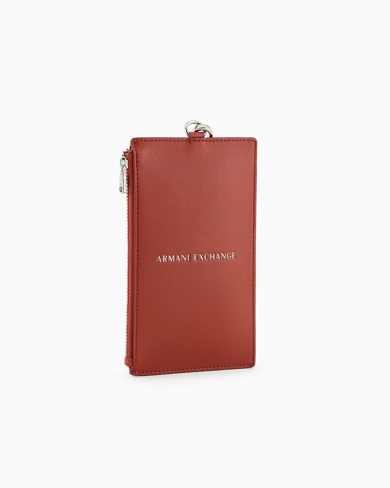iPhone holder with shoulder strap and logo