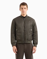 Padded bomber jacket with eagle print on the back