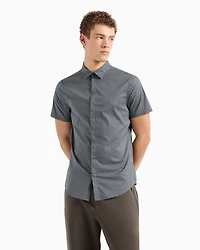 Slim fit shirt with short patterned sleeves